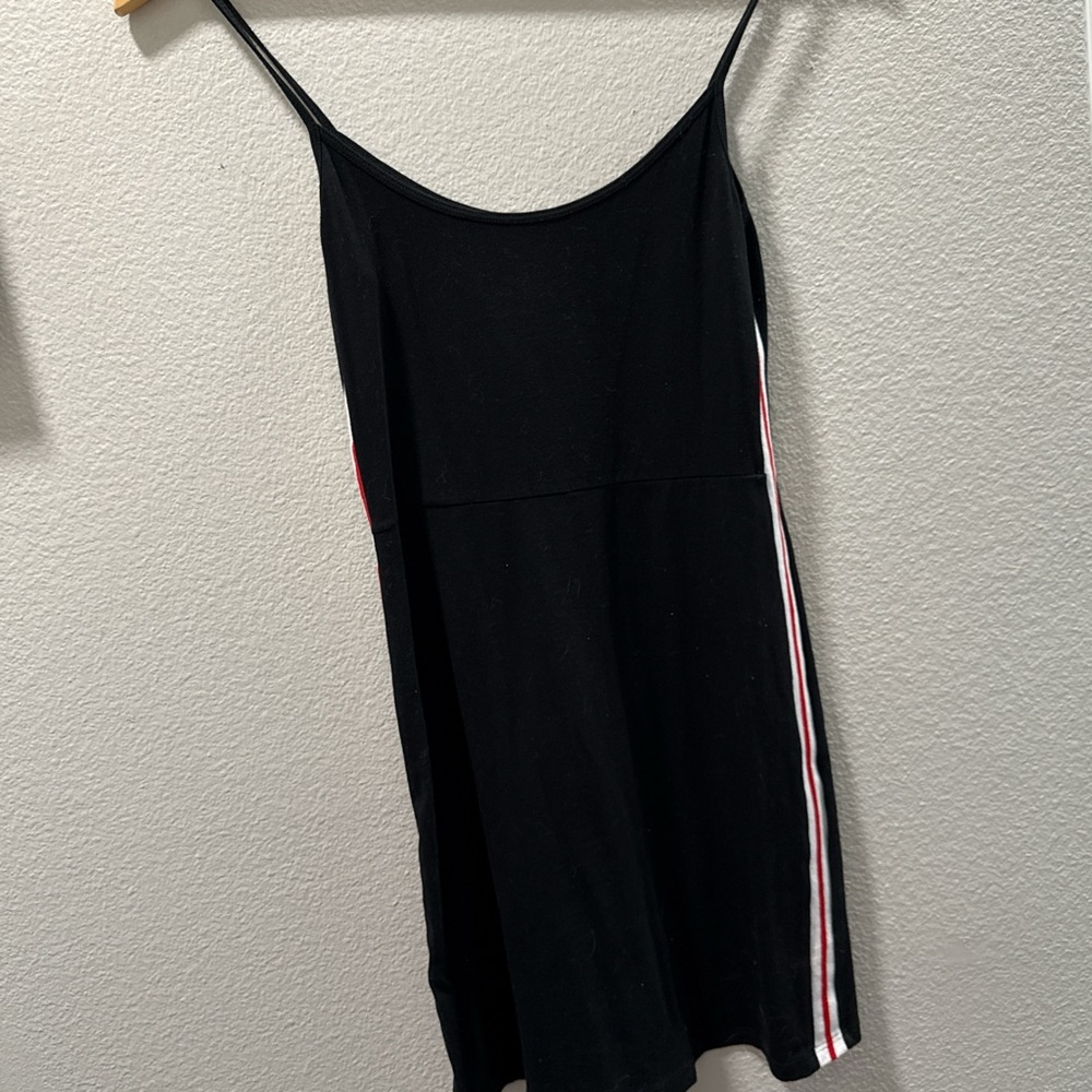 Brandy Melville Black Mini Dress with Side Stripes